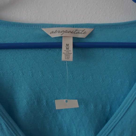 aeropostale Blue Knit Top Short Sleeve M - Picture 2 of 4